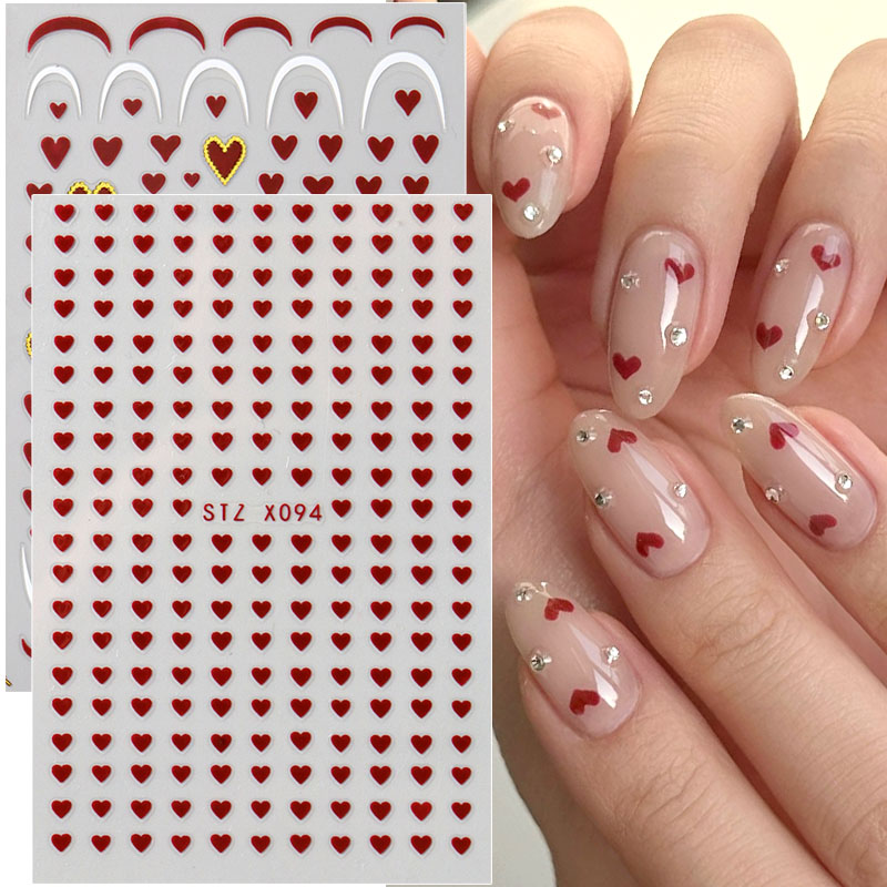 2 pçs mini amor coração arte d - Nail Art Valentines Day avaliação e preço