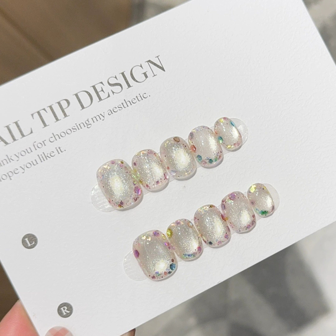 10 peças de unhas postiças cur - Nail Art Press On avaliação e preço