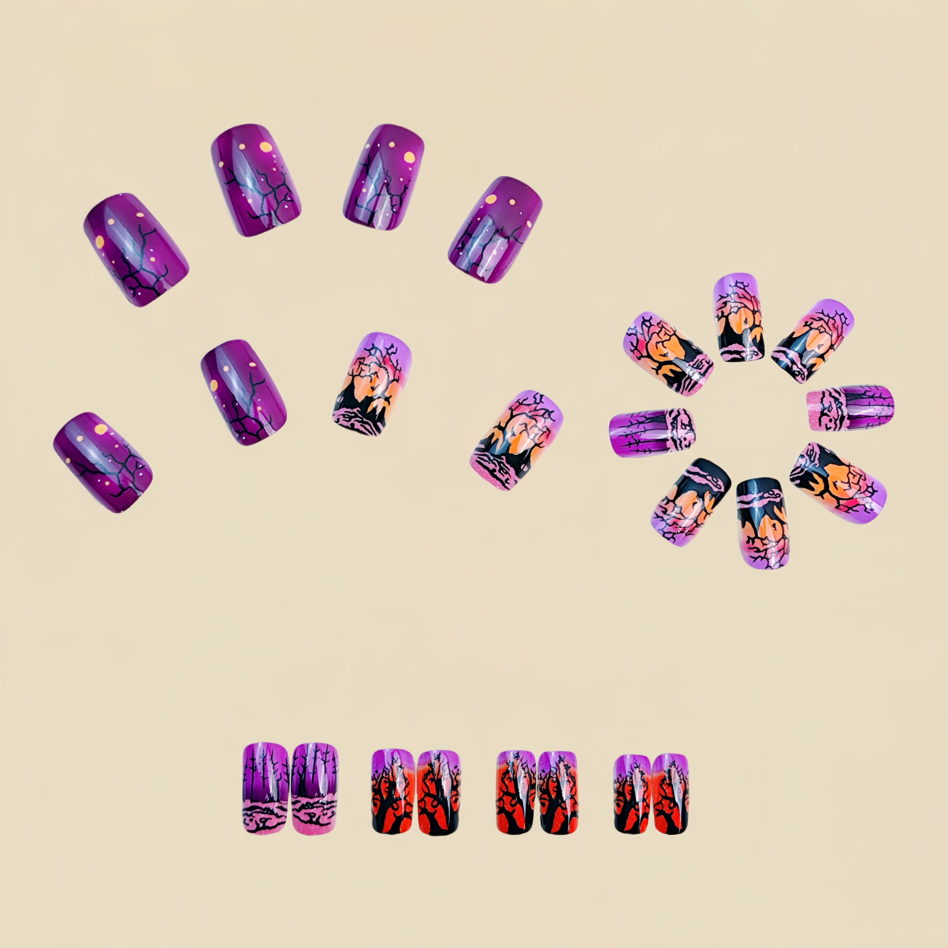 Unhas postiças quadradas de ta - Nail Art Orange avaliação e preço