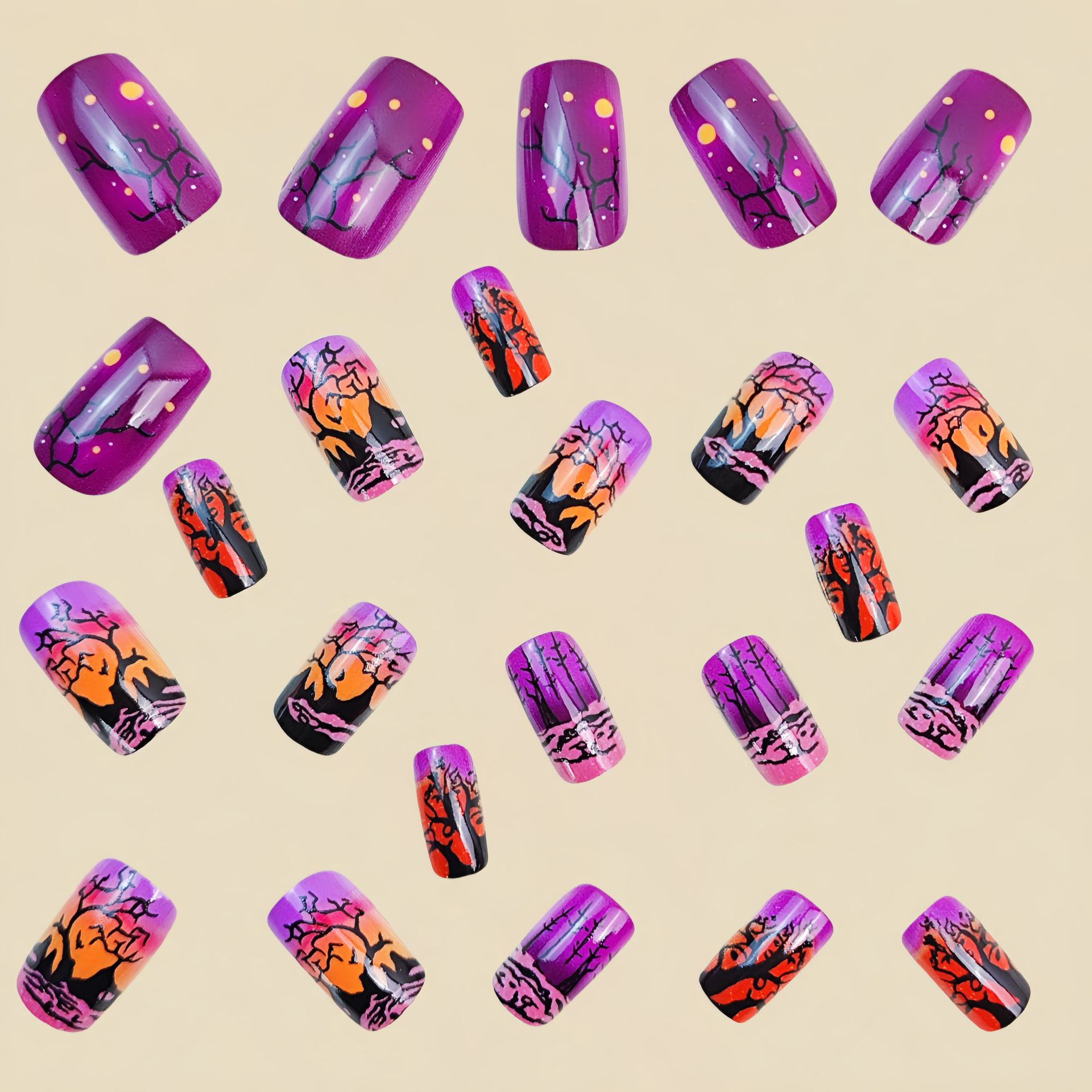Unhas postiças quadradas de ta - Nail Art Orange avaliação e preço