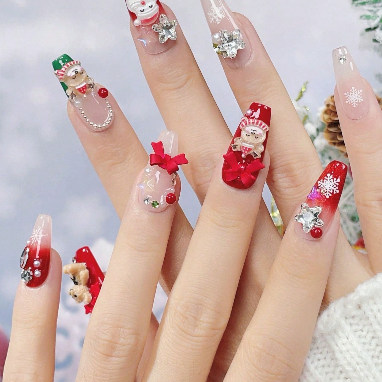 10 peças de unhas postiças art - Nail Art Press On avaliação e preço